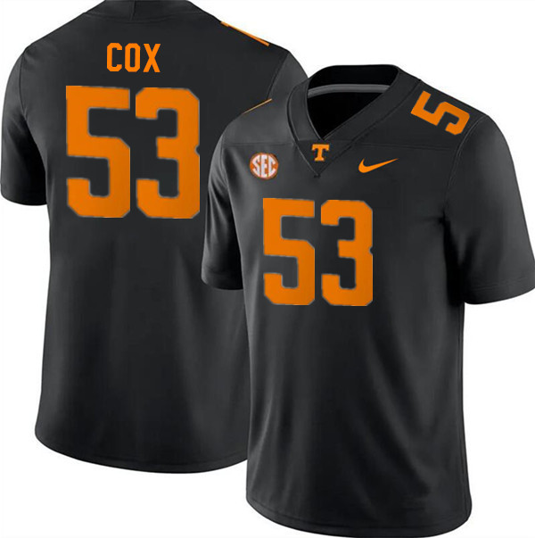 Tennessee Volunteers #53 Morgan Cox College Football Jerseys Stitched Sale-Black